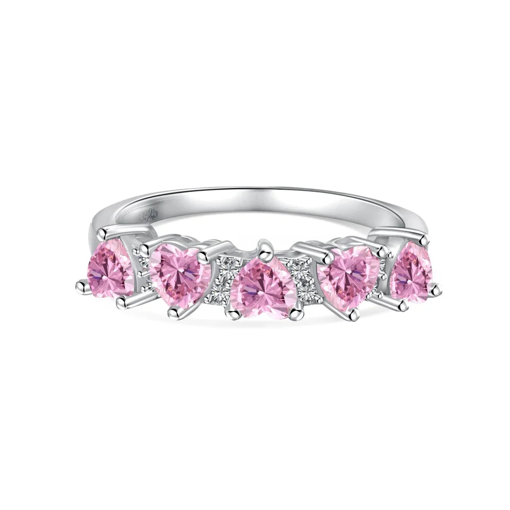 Aetolia New Design Pink Heart Shape Cz Cubic Zirconia 925 Sterling Silver For Women Rings For Women Wedding Jewelry Manufacturer