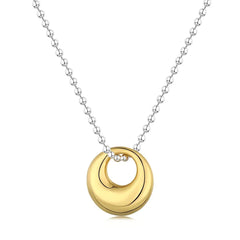 Aetolia 18K Gold Plated Engraved Spinning Disc Coin Round Necklace 925 Sterling Silver Spinner Anxiety Pendant Necklaces For Women