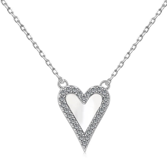 Aetolia Non Tarnish Fine Jewelry S925 Sterling Silver Chain Blue Black Onyx Necklace Pendant Cubic Zircon Cz Heart Necklaces Women