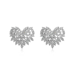 Aetolia Shiny Cz Zircon Stud Earrings For Women Bridal Wedding Accessories S925 Sterling Heart Studs Earrings Women Jewelry Set