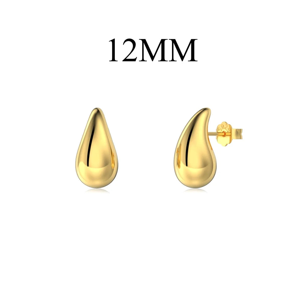 Aetolia Wholesale Hot Sale S925 Silver Fine Jewelry Melon Seed Geometric Earring 18K Gold Plated WaterDrop Stud Earrings For Women
