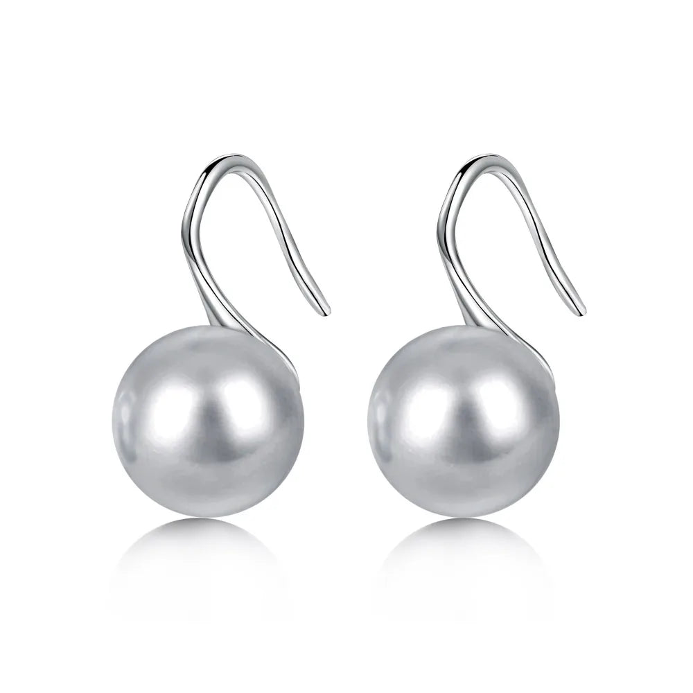 Aetolia Fine Jewelry 925 Sterling Silver Shell Pearl Earring Cz Cubic Zirconia Wholesale Drop Natural Pearl Huggies Earrings Women