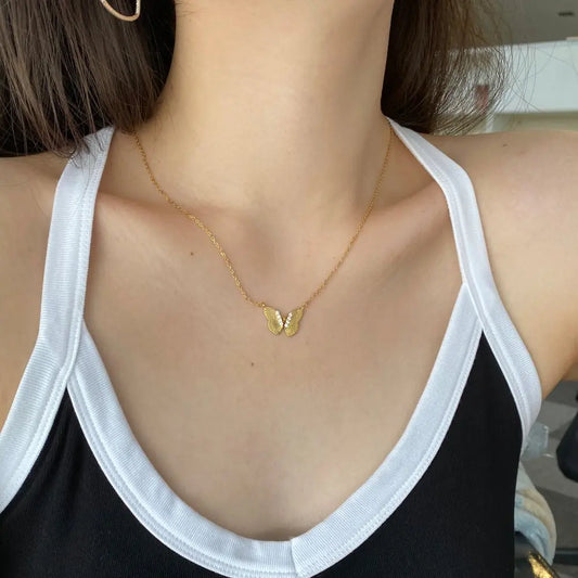 Aetolia Jewelry Dainty 18K Gold Plated 925 Silver Pendant Pendant Collar De Collares Para Mujer Cadena Oro Butterfly Necklaces Women