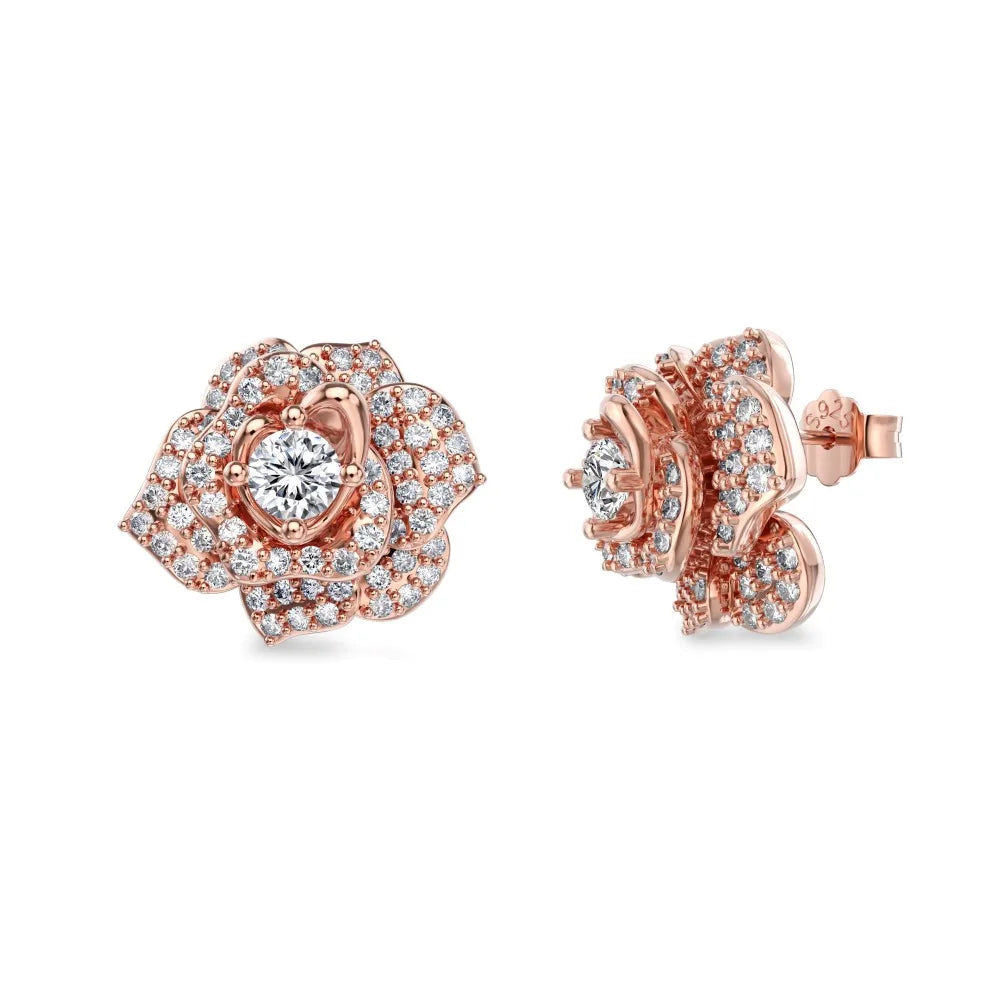 Aetolia Wholesale Flower Shape Earring Cz Cubic Zirconia Metal Bling Charms Diamond Designer S925 Silver Stud Earrings For Women