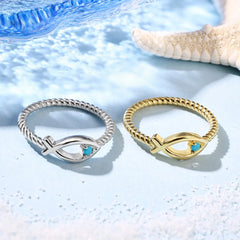 Aetolia Wholesale Minimalist S925 Sterling Silver 18K Gold Plated Ring Cute Animal Blue Eye Fish Finger Rings Jewelry Women