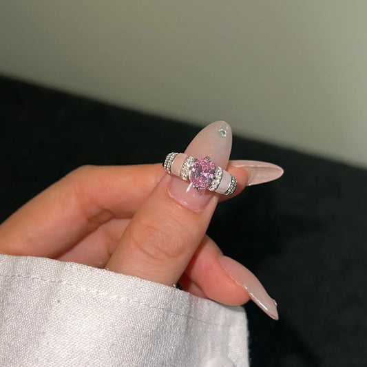 Aetolia Vintage Factory Direct Pink Oval Ring Cubic Zirconia Ring Cultured Custom Luxury 925 Sterling Silver Rings Jewelry Women