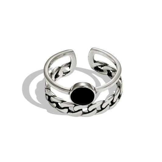 Aetolia New Arrival Double Layer Hand Woven Ring Punk Vintage Adjustable Size 925 Sterling Silver Rings Jewelry Women Men