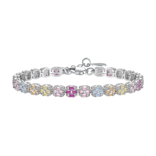 Aetolia Iced Out Square Rainbow Mixed Cuts Pink Stone Tennis Bracelet For Women Men 925 Sterling Silver 5A Cz Diamond Bracelets