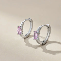 Aetolia No Moq Trendy Jewelry Diamond S925 Sterling Silver Stud Earrings Water Drop Zircon Pink Zirconia Hoop Earrings