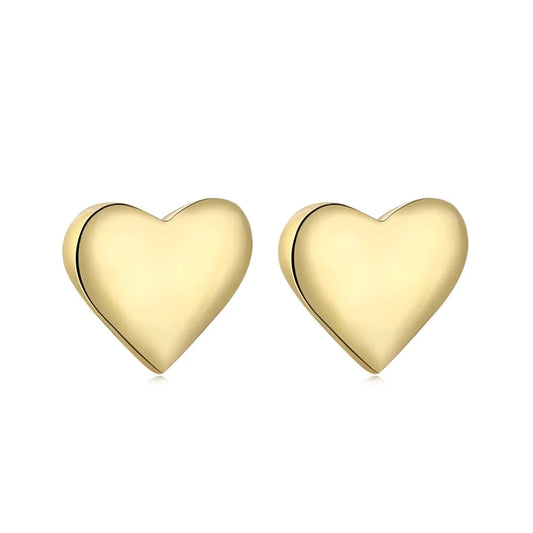 Aetolia Tiny Cute Kids Sensitive Girls Yellow Gold 5mm Small Love Knot Ear aretes jewelry 925 Sterling Silver Heart Stud Earring