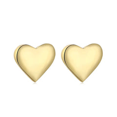 Aetolia Tiny Cute Kids Sensitive Girls Yellow Gold 5mm Small Love Knot Ear aretes jewelry 925 Sterling Silver Heart Stud Earring