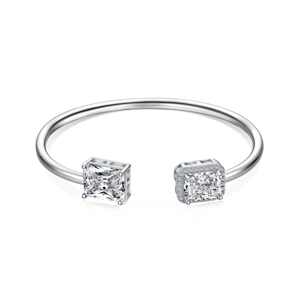 Aetolia Colorful Designer Diamond Cz Cubic Zirconia Heart Shape 925 Sterling Silver Bangles Fine Jewelry Bracelet Bangle For Women