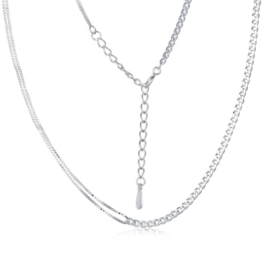 Aetolia Jewelry Women Dainty Sterling Silver 925 18k Gold Plated 16 inch Layer Satellite Lava Bead Paperclip Chain Necklace