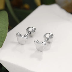 Aetolia Non Tarnish Hypoallergenic Nickel Free 925 Sterling Silver earring Kid Children 5A CZ Cubic Zirconia Mouse Stud Earrings