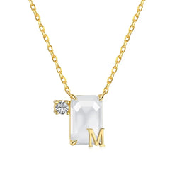 Aetolia Initial Letter A-Z Sparkle Joias Corrente De Prata 925 Sterling Silver Cubic Zirconia Necklace Adjustable Necklaces For Women