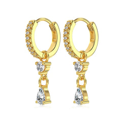 Aetolia Boho Style Hot Sale 18K Gold Plated Earring Luxury Cubic Zircon 925 Silver Simple Vintage Waterdrop Pendant Earrings Women