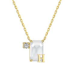 Aetolia Initial Letter A-Z Sparkle Joias Corrente De Prata 925 Sterling Silver Cubic Zirconia Necklace Adjustable Necklaces For Women