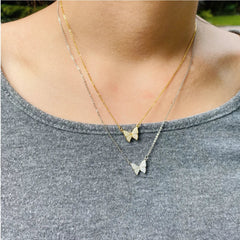 Aetolia Delicate 925 Silver 18k gold plated pendant chain jewelry Butterfly necklace For Women