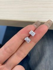 Aetolia Custom Non Tarnish Free Waterproof S925 Sterling Silver Jewelry High Quality Cz Cubic Zirconia Square Shape Stud Earrings Women