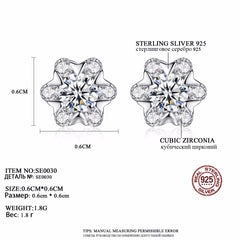 Aetolia 925 Sterling Silver 18K Gold Plated Snowflake CZ Diamond Stud Earrings SE0030