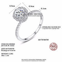 Aetolia 925 Sterling Silver 18K Gold Plated Single Row Round CZ Diamond Engagement Wedding Ring SR0060