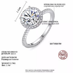 Aetolia 925 Sterling Silver 18K Gold Plated Round Solitaire Sparkle Halo Engagement Wedding Ring SR0153