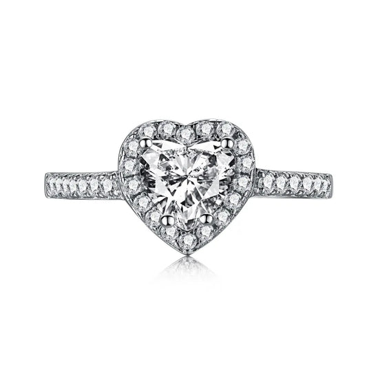 Aetolia Wedding 925 Silver Adjustable Gold Plated Cubic Heart Zircon Solitaire Promise Engagement Rings Jewelry Women