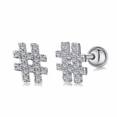 Aetolia Cutie Rhodium Thick Plated 5AAAAA Cubic Zircon Inlay Earrings 925 Silver Ball Stud Screw Earring for Baby