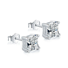 Aetolia 100% Silver S925 stud earrings square 5A zircons for women wedding