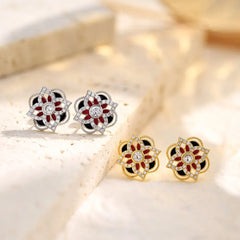 Aetolia High Quality Drop Shipping S925 Sterling Silver Studs Earrings 18K Gold Plated Four Leaves Clover Stud Earrings For Women Gift