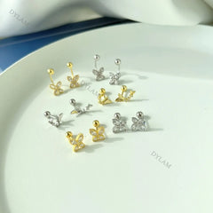 Aetolia big trend 18K gold plated stud earring jewelry set delicate S925 sterling silver butterfly earring