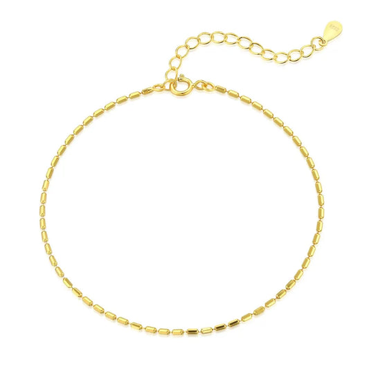 Aetolia High Quality No Moq Adjustable 18K Gold Plated Bead Bracelet S925 Sterling Silver Chain Link Bracelets Bangles For Women