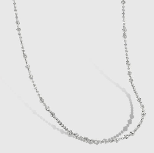 Aetolia Minimalist Hypoallergenic Non Tarnish Nickel Free 925 Sterling Silver Rhodium 18K Gold Plated Beaded Chain Necklaces women