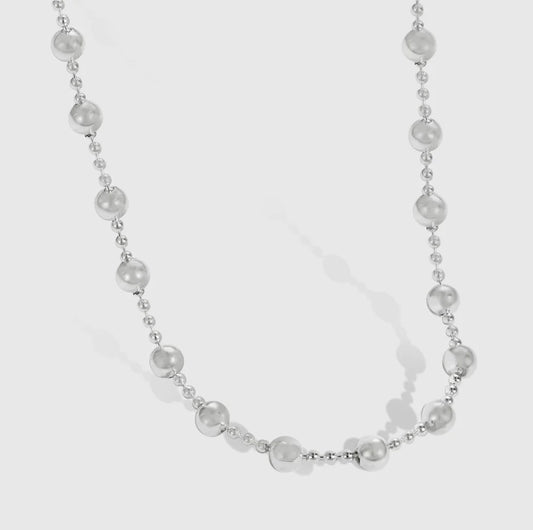 Aetolia Minimalist new arrival Design s925 Sterling Silver necklace Rhodium Plated Beaded Chain Necklaces for Women