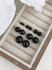 Aetolia 10Mm Exquisite Fade Free High Quality Black Onyx Earring 925 Sterling Silver Stud Earrings Jewelry Women