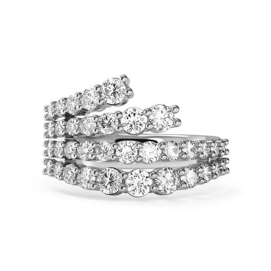 Aetolia Delicate Cz Cubic Zircon S925 Silver Engagement Wedding Rings For Women Valentine Day Asymmetric Lines Spray Shape Ring