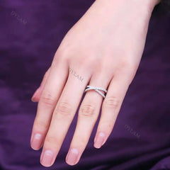 Aetolia Fashion Solid Ring for Women Cross X Shape Exquisite Party Cocktail Ring Zirconia Micro Paved Silver Jewelry women