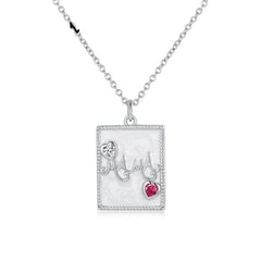 Aetolia New Arrivals Mother's Day Gift MAMA Necklace 925 sterling Silver 18k Gold Rhodium Plated Square Pendant Necklace