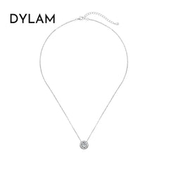 Aetolia Minimalism Round Cubic Zirconia Necklace Jewelry Set Charm Pendent Silver 925 Chain Link Zircon Necklaces For Women