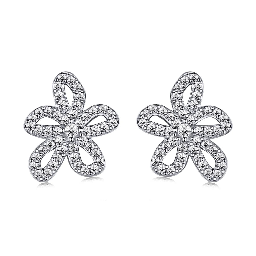 Aetolia Classic S925 Sterling Silver Earring 18K Gold Cz Cubic Zircon Sunflower Stud Earrings Jewelry Women Ladies Banquet Wholesale