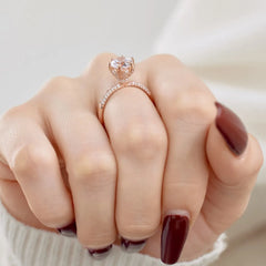 Aetolia Iced Out In Stock 925 Sterling Silver Round Engagement Wedding Ring Diamond Cubic Zirconia Rose Gold Rings Jewelry Women