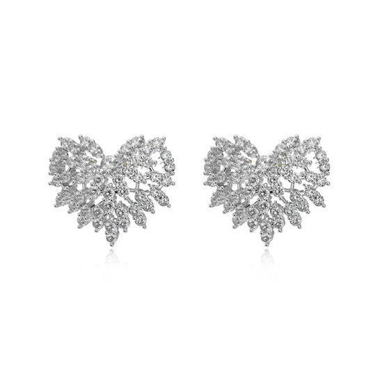 Aetolia Shiny Cz Zircon Stud Earrings For Women Bridal Wedding Accessories S925 Sterling Heart Studs Earrings Women Jewelry Set