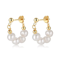 Aetolia Fashion Drop Earrings Vintage Pearls Geometric Statement Women Jewelry 925 Sterling Silver Fresh Water Pearl Hoop Earring Studs