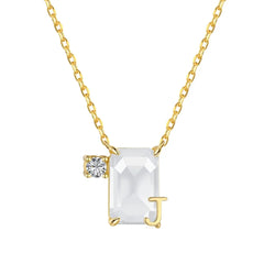 Aetolia Initial Letter A-Z Sparkle Joias Corrente De Prata 925 Sterling Silver Cubic Zirconia Necklace Adjustable Necklaces For Women