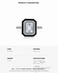 Aetolia Low Price Minimalist S925 Sterling Silver Ring Black Cz Cubic Zirconia Square Cut Engagement Rings Jewelry Women Set