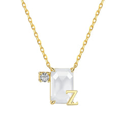 Aetolia Initial Letter A-Z Sparkle Joias Corrente De Prata 925 Sterling Silver Cubic Zirconia Necklace Adjustable Necklaces For Women