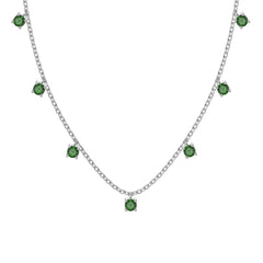 Aetolia 18K Gold Plated 925 Sterling Silver Necklace Round Green Emerald Pendant Necklace 5A Cubic Zirconia Cz Necklaces For Women