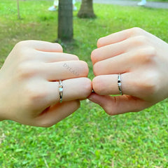 Aetolia hot sale match sets heart sterling simple plain band wedding jewelry 925 silver couple ring adjustable