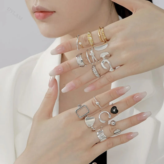 Aetolia bloggers wear essentials Metallic style top trending one of a kind artful piece s925 silver open ring for women