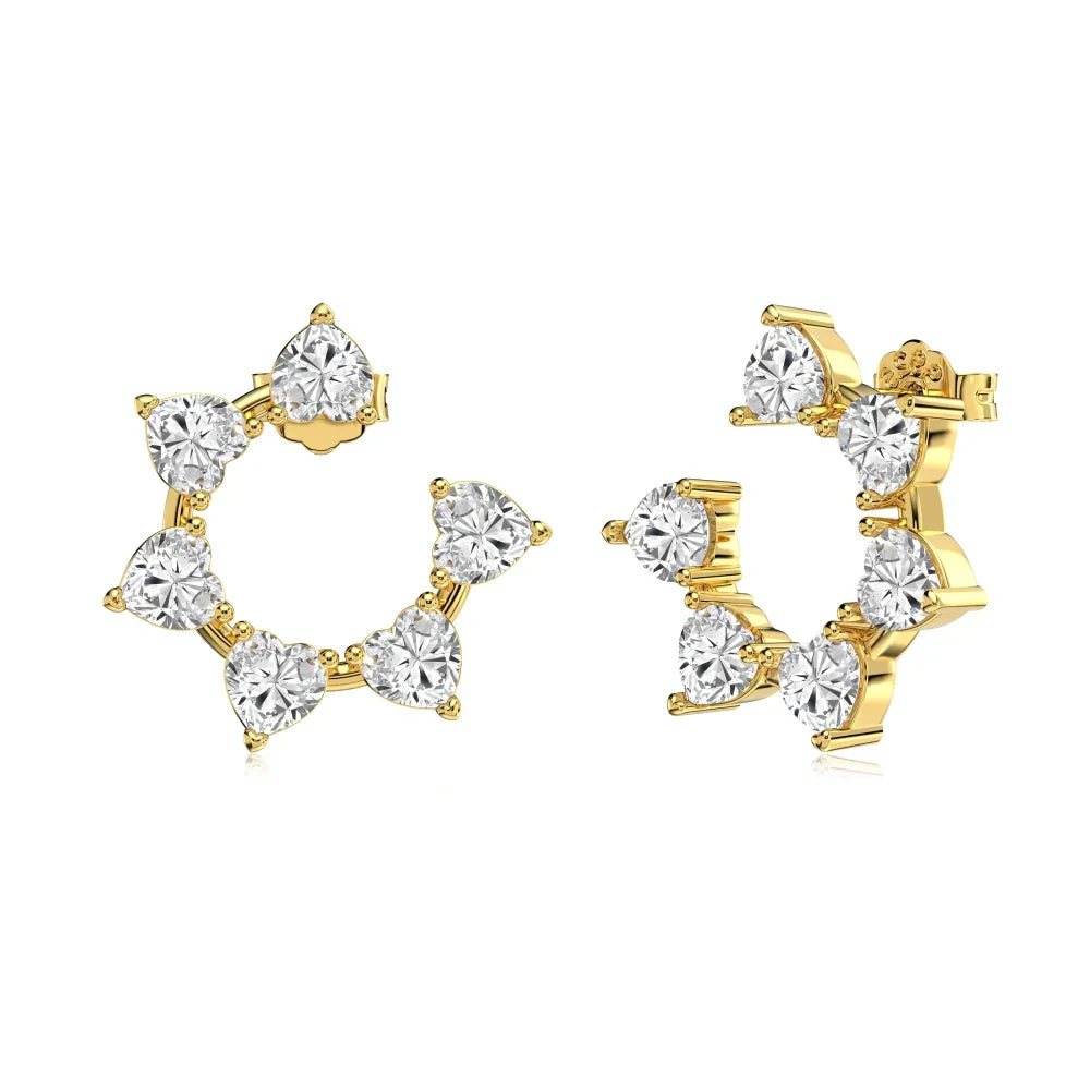 Aetolia Factory Wholesale 18K Gold Plated 925 Sterling Silver Earring 5A Cubic Zircon Fade Free Flower Stud Earrings For Women